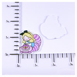 Set of 2 - Planar Resin - Alice with Cheshire Cat