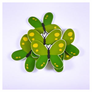 Set of 2 - Planar Resin - Butterflies - Green