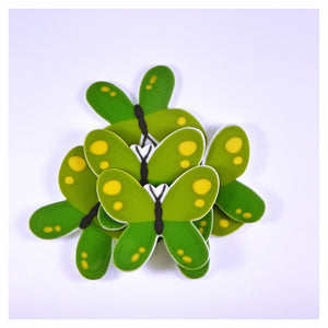 Set of 2 - Planar Resin - Butterflies - Green