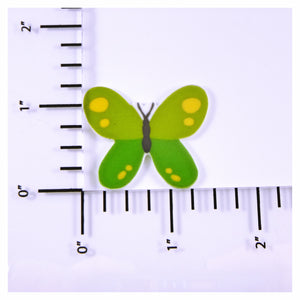 Set of 2 - Planar Resin - Butterflies - Green