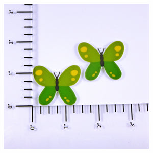 Set of 2 - Planar Resin - Butterflies - Green