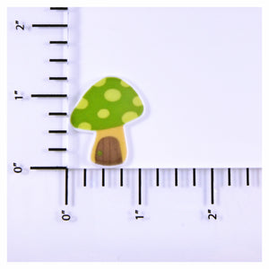 Set of 2 - Planar Resin - Mushrooms - Green