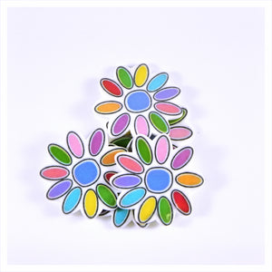 Set of 2 - Planar Resin - Colorful Flower
