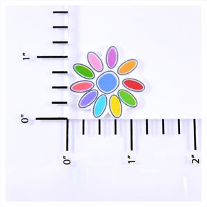 Set of 2 - Planar Resin - Colorful Flower