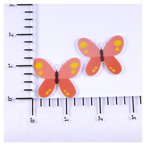 Set of 2 - Planar Resin - Butterflies - Pink