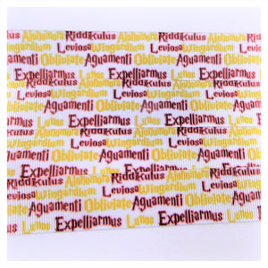 Ribbon by the Yard - 7/8" - HP - Wizard School - Spells
