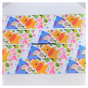Ribbon by the Yard - 7/8" - Winnie the Pooh, Piglet and Eeyore