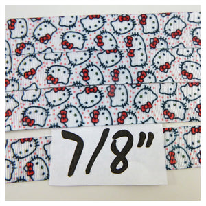 Ribbon by the Yard - 7/8" - Hello Kitty Scatter with Dots