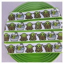 Load image into Gallery viewer, Ribbon by the Yard - Star Wars Baby Yoda with Green Edges
