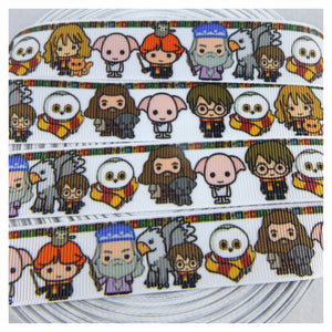 Ribbon by the Yard - Harry Potter Cute Characters on White