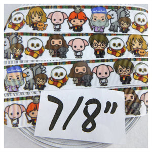 Ribbon by the Yard - Harry Potter Cute Characters on White