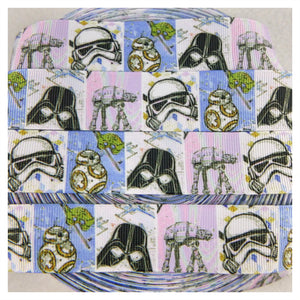 Ribbon by the Yard - Star Wars Character Blocks Pastelish