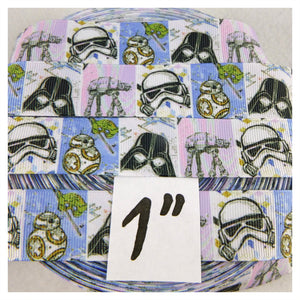 Ribbon by the Yard - Star Wars Character Blocks Pastelish