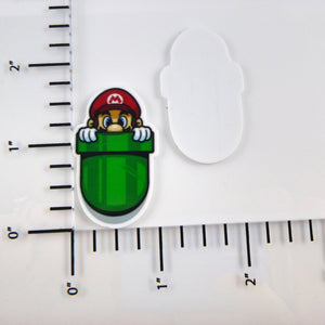Set of 2 - Planar Resin - Mario in a Warp Pipe - Super Mario Brothers