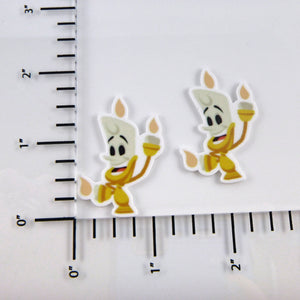 Set of 2 - Planar Resin - Lumiere - Candlestick - Beauty and the Beast