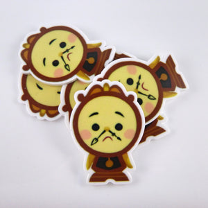 Set of 2 - Planar Resin - Cogsworth - Clock - Beauty and the Beast