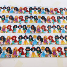 Load image into Gallery viewer, Ribbon by the Yard - 7/8&quot; - Cute Princesses on White
