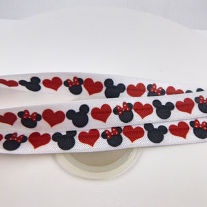 FOE by the Yard - 5/8" - Mickeyand Minnie Heads & Hearts