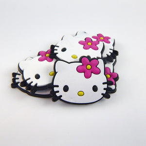 Set of 2 - PVC Resin -  Hello Kitty Head w/ Flower