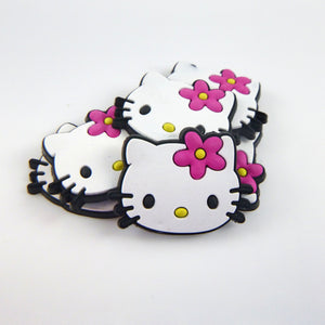 Set of 2 - PVC Resin -  Hello Kitty Head w/ Flower