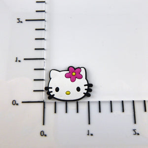 Set of 2 - PVC Resin -  Hello Kitty Head w/ Flower