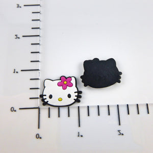 Set of 2 - PVC Resin -  Hello Kitty Head w/ Flower
