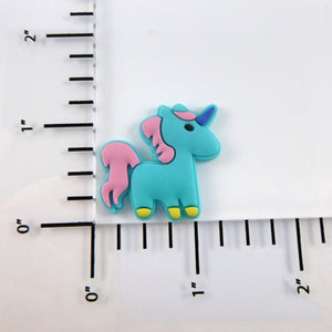 Set of 2 - PVC Resin -  Blue Unicorn