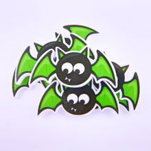Load image into Gallery viewer, Set of 2 - Planar Resin - Halloween Black &amp; Green Bat
