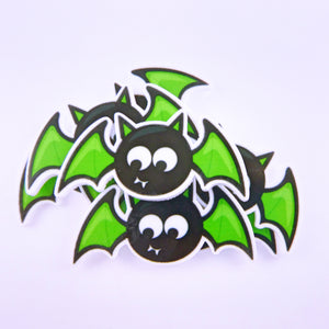 Set of 2 - Planar Resin - Halloween Black & Green Bat