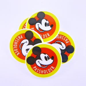 Set of 2 - Planar Resin - Mickey Annual Passholder Yellow Circle