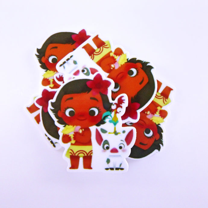 Set of 2 - Planar Resin - Young Moana with Pua and Hei Hei