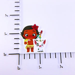 Set of 2 - Planar Resin - Young Moana with Pua and Hei Hei