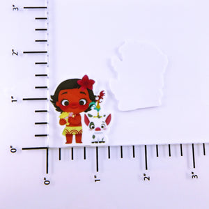 Set of 2 - Planar Resin - Young Moana with Pua and Hei Hei