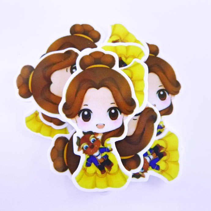 Set of 2 - Planar Resin - Belle With Stuffed Beast