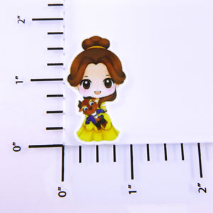 Set of 2 - Planar Resin - Belle With Stuffed Beast