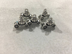 Set of 10 - Carriage Charms - Bright Silver Color