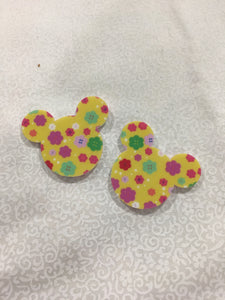 Set of 2 - Planar Resin - Mouse Head Yellow Flowers