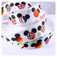 Load image into Gallery viewer, Ribbon by the Yard - World Mickey Heads - Flags - EPCOT
