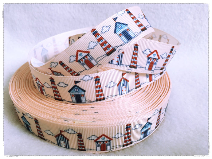 Ribbon by the Yard - Summer Lighthouses and Beach Cottages
