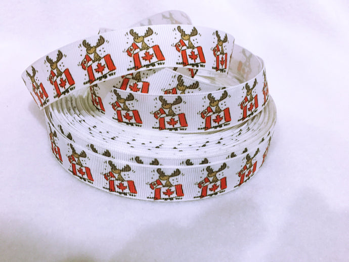 Ribbon by the Yard - Canada Moose Ribbon
