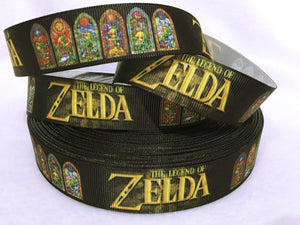 Ribbon by the Yard - 7/8" - Zelda - Link - Video Games