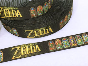 Ribbon by the Yard - 7/8" - Zelda - Link - Video Games