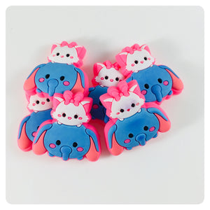 Set of 2 - PVC Resin - Dumbo with Marie