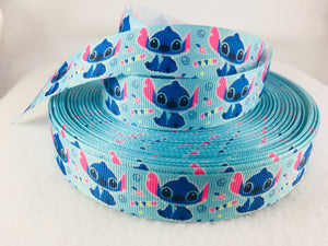 Ribbon by the Yard - Stitch - Cutie - Lilo and Stitch - Light Blue