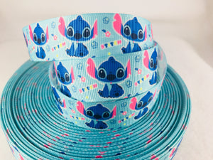 Ribbon by the Yard - Stitch - Cutie - Lilo and Stitch - Light Blue