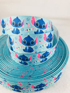 Ribbon by the Yard - Stitch - Cutie - Lilo and Stitch - Light Blue