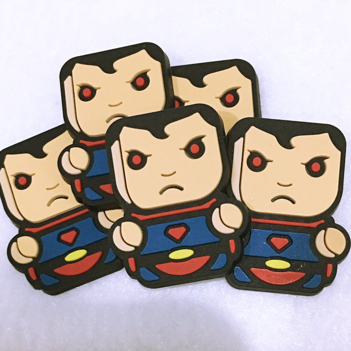 Set of 2 - PVC Resin - Superman - Superhero - Red Eyes
