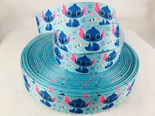 Load image into Gallery viewer, Ribbon by the Yard - Stitch - Cutie - Lilo and Stitch - Light Blue
