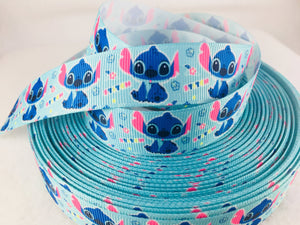 Ribbon by the Yard - Stitch - Cutie - Lilo and Stitch - Light Blue