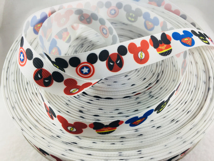 Ribbon by the Yard - Mickey Heads Superheros